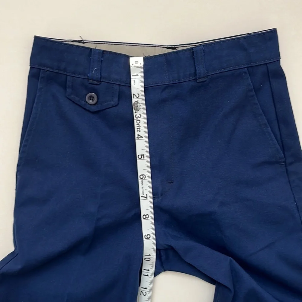 1970s Vintage Pants Sears Boys 14 Slim Perma-Prest Navy Blue Trousers